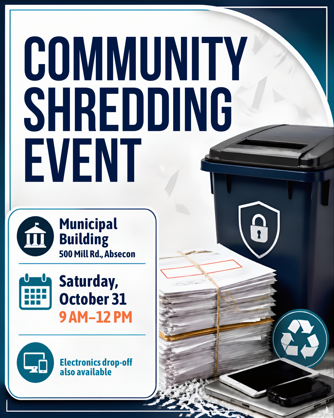 Community shredding event social media post